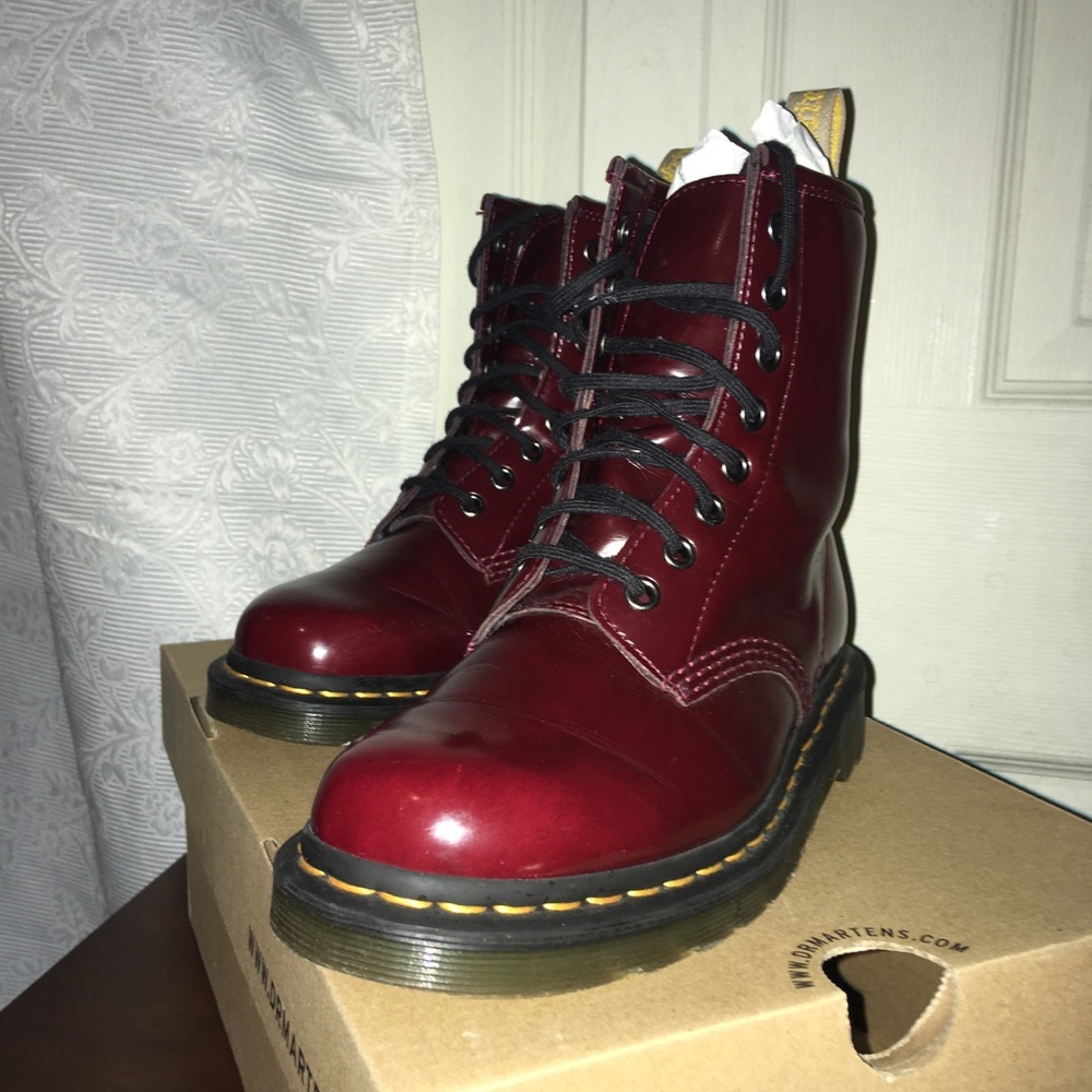 Vegan 1460 cherry red doc martens